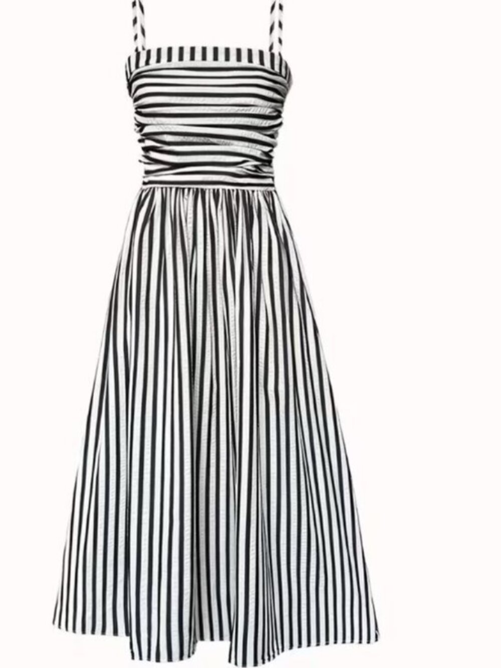 Striped Black & White Maxi Dress - Picture 2 of 5